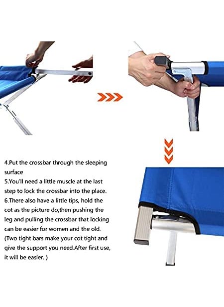 UNIQUE EMPIRE UNIQUE EMPIRE Aluminum Portable Folding Camping Bed Cot Portable Bed 260 lbs Capacity1 pc Multicolor  - Image 4
