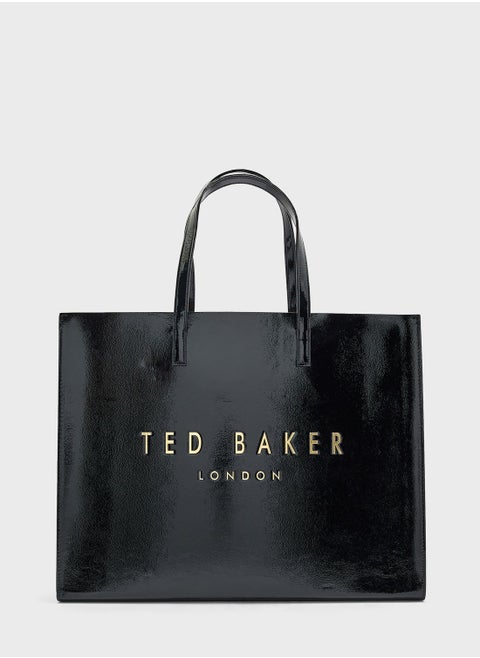 Crikon Wide Crinkle Texture Icon Tote Bag