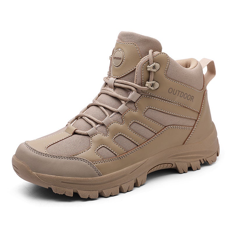 Large Size Mid-Top Outdoor Hiking Shoes For Men, Casual Hiking Shoes For Men, Camping Training Shoes, Desert Boots For Men - Image 1