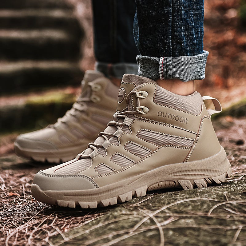Large Size Mid-Top Outdoor Hiking Shoes For Men, Casual Hiking Shoes For Men, Camping Training Shoes, Desert Boots For Men - Image 3