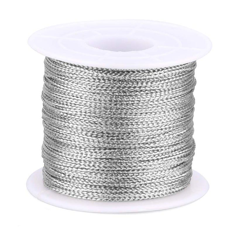 G2PLUS 100M Silver String Twine  1mm Tinsel Thread Cord  NonElastic Metallic String for Crafts  Hanging Christmas Ornaments  Cards