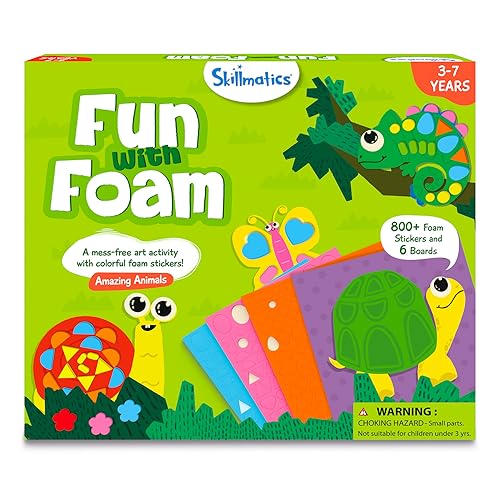 Skillmatics Foam Sticker Art Activity - Animals, Stocking Stuffers, Mess-Free Fun for Kids, 800+ 3D Foam Stickers, DIY Felt Craft Kits, Christmas Gifts for Boys & Girls Ages 3, 4, 5, 6, 7 - Image 1