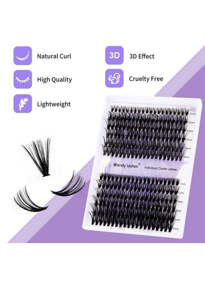 WENDY LASHES - Individual Cluster Lashes 30D/40D Mixed Natural Eyelash Clusters C/D Curl 0.07Mm Matte Black Soft 1216Mm Mink Diy Individual Eyelashes Cluster Lashes Extension By Wendy Lashes (30/40Dd1216Mm Mixed) - Image 1