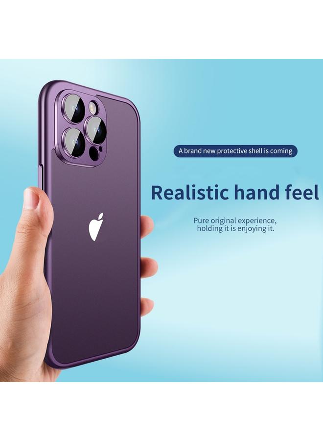 زبون جراب لهاتف iPhone 12 Macaron PC Phone إطار بحواف نقية مع غشاء زجاجي للعدسات - Image 5