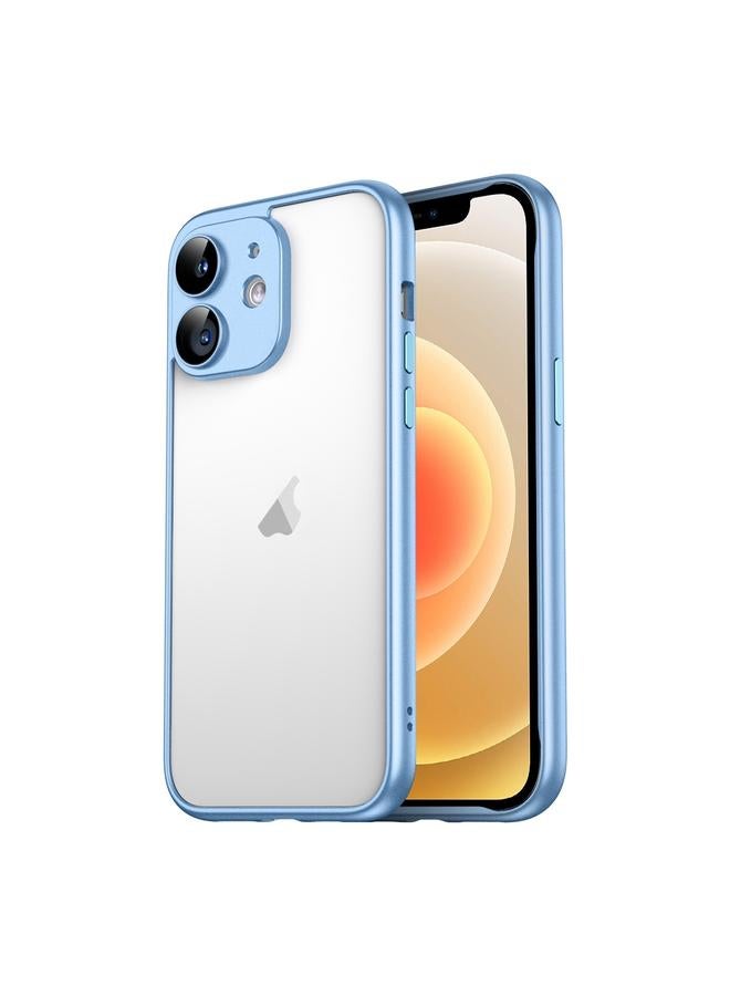 زبون جراب لهاتف iPhone 12 Macaron PC Phone إطار بحواف نقية مع غشاء زجاجي للعدسات - Image 1