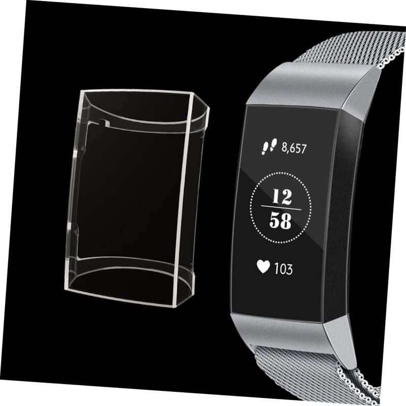 غطاء ساعة من TPU (قطعة واحدة) خفيف الوزن وحافظة واقية متوافقة مع Fitbit Charge بتصميم شفاف للحماية اليومية من الخدوش والغبار وسهل التركيب - Image 2