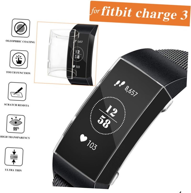غطاء ساعة من TPU (قطعة واحدة) خفيف الوزن وحافظة واقية متوافقة مع Fitbit Charge بتصميم شفاف للحماية اليومية من الخدوش والغبار وسهل التركيب - Image 5