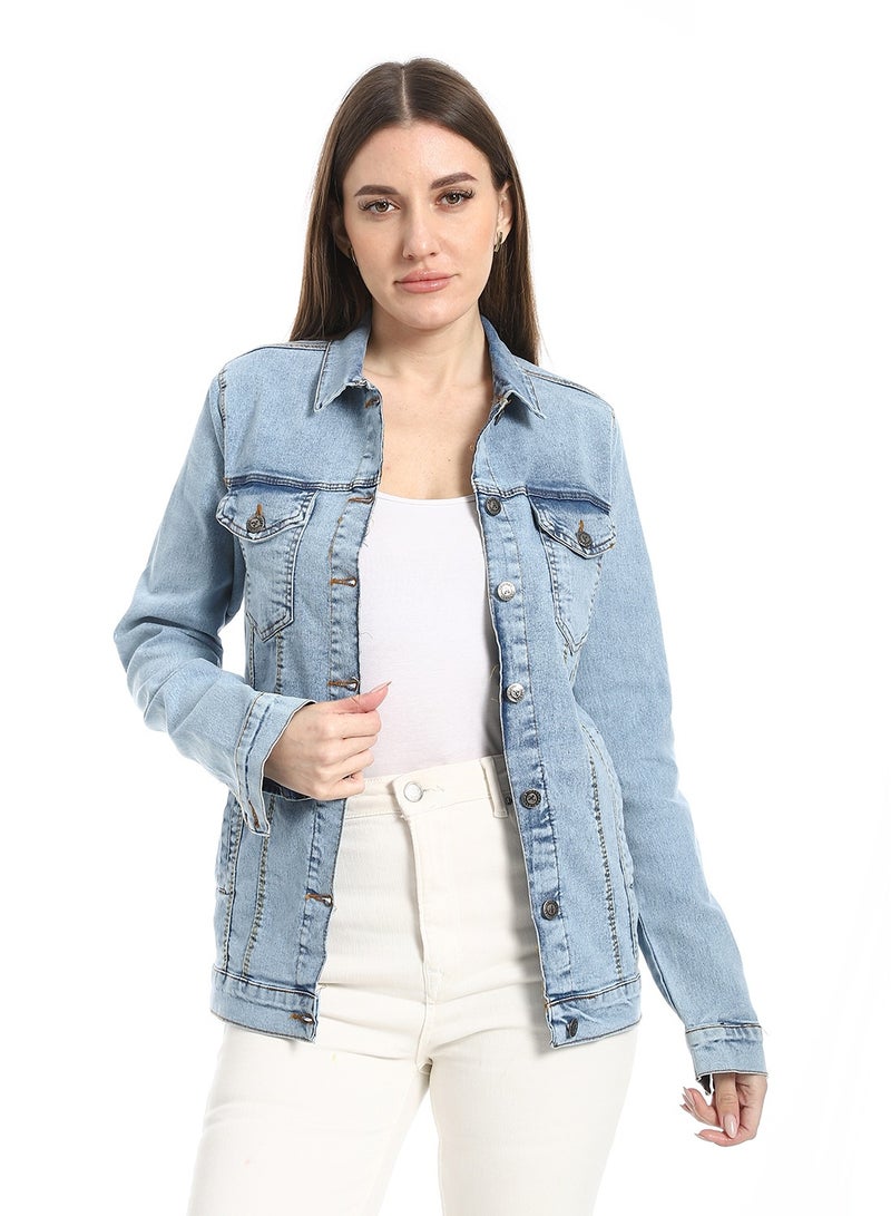 Andora Classic Light Blue Denim Jacket_Indigo - Image 1