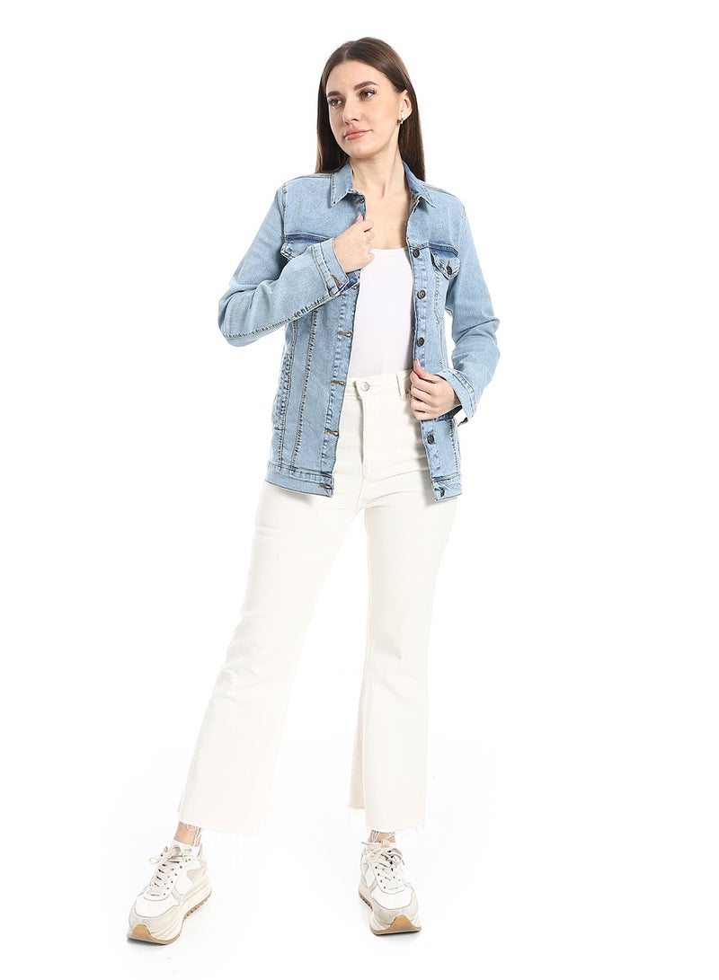Andora Classic Light Blue Denim Jacket_Indigo - Image 5