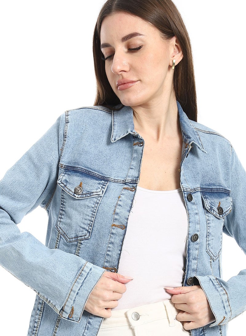 Andora Classic Light Blue Denim Jacket_Indigo - Image 4