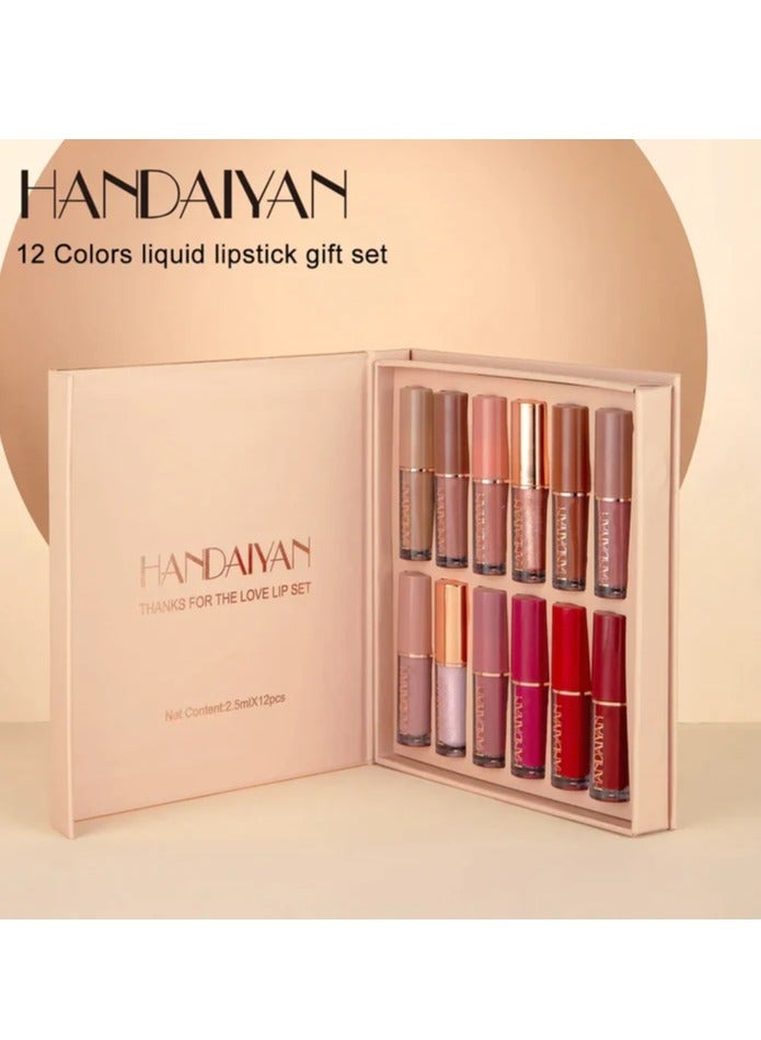 Handaiyan Matte Liquid Lipstick Set - 12 Pcs x 2.5ml - Image 2