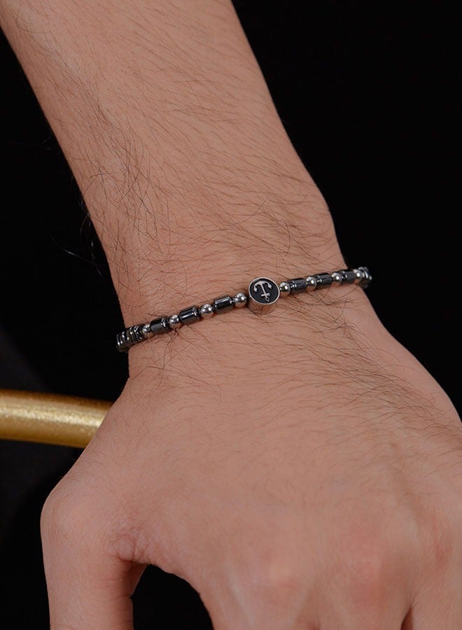 وهاواي Hematite Black Beads Bracelets for Men Natural Stone Beaded Bracelet Adjustable Bracelets Jewelry Gifts For Men 19+4cm  - Image 3
