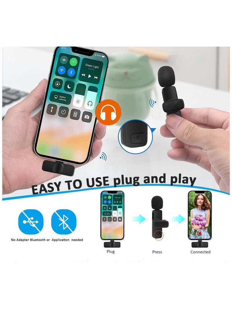 Professional Wireless Lavalier Lapel Microphone for iPhone, iPad - Cordless Omnidirectional Condenser Recording Mic for Interview Video Podcast Vlog YouTube - Image 4