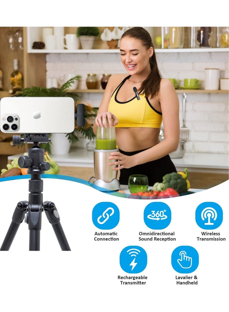 Professional Wireless Lavalier Lapel Microphone for iPhone, iPad - Cordless Omnidirectional Condenser Recording Mic for Interview Video Podcast Vlog YouTube - Image 2