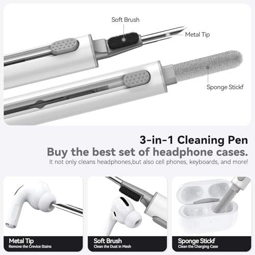Meyaar for AirPods Pro 3 Case 2025 with Cleaner Kit,Soft Silicone Protective Cases for Apple AirPods Pro 3rd Generation Case for Women Men,AirPod Pro 3 Cases Cover Accessories with Keychain(Sky Blue) - Image 2
