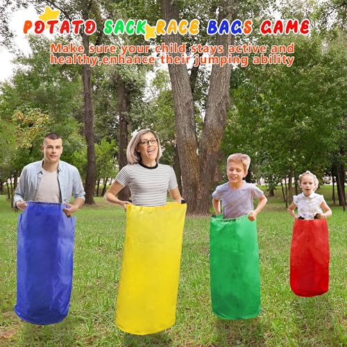 Alytree 28PCS Potato Sack Race Bags Egg and Spoon RaceCarnival Games 3Legged Relay Race Bands Outdoor Games for Kids and Adults with Game Prizes Whistles Outside Yard Lawn Birthday Party Games - Image 5