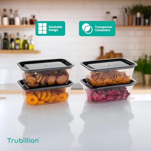 TRUBILLION CrystalFresh Set of 6 Fridge Storage Containers with Lids 1100ml Freezer Safe BPA Free Food Grade Stackable Transparent Boxes for Vegetables Fruits Snacks Kitchen Made in India - Image 2