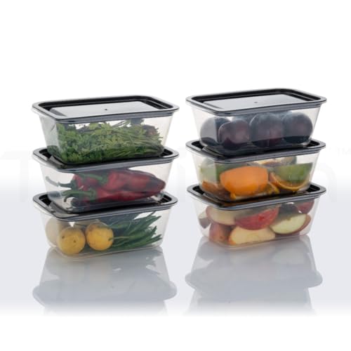 TRUBILLION CrystalFresh Set of 6 Fridge Storage Containers with Lids 1100ml Freezer Safe BPA Free Food Grade Stackable Transparent Boxes for Vegetables Fruits Snacks Kitchen Made in India - Image 1