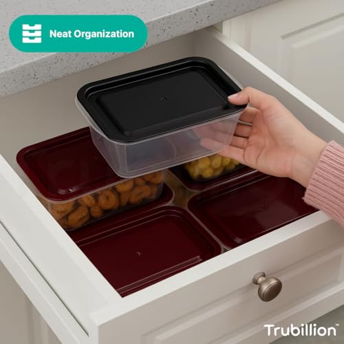 TRUBILLION CrystalFresh Set of 6 Fridge Storage Containers with Lids 1100ml Freezer Safe BPA Free Food Grade Stackable Transparent Boxes for Vegetables Fruits Snacks Kitchen Made in India - Image 5