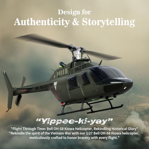 Carmanon Ultrahigh Simulated RC Helicopter 271 Scale Model Collectable Remote Control Helicopter with AutoHover for Adults Beginners Bell OH58 - Image 3