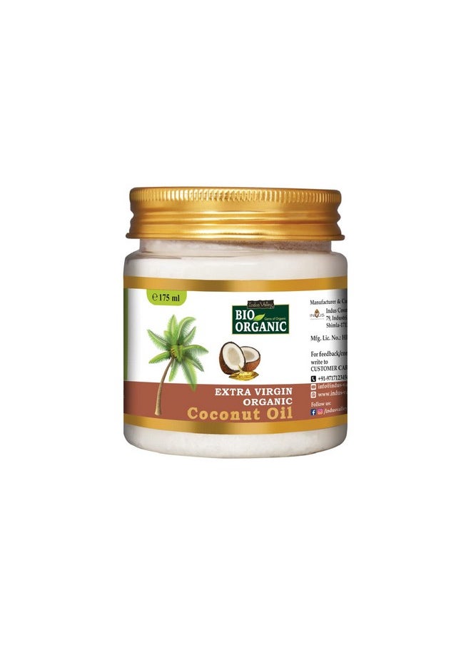 Indus Valley Bio Organic Extra Virgin Pure Coconut Oil For All Skin Type & Hair Growth, Reduces Dandruff, Helps To Prevents Hairfall For Men & Women, Sulphate & Paraben Free - 175Ml  - Image 1