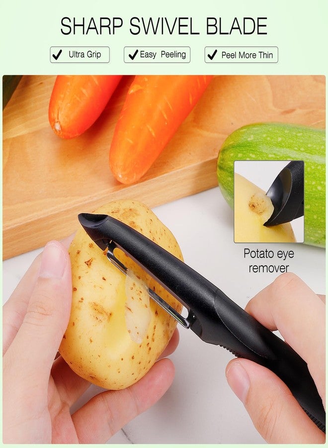 Senbowe Upgrade Potato Peeler for Kitchen, 6PCS Stainless Steel Vegetable Peeler, I and Y Food Peeler for Apple Fruit Carrot Zucchini Cucumber,Good Grip Veggie Peeler Makes Peeling Very Easy - Image 4