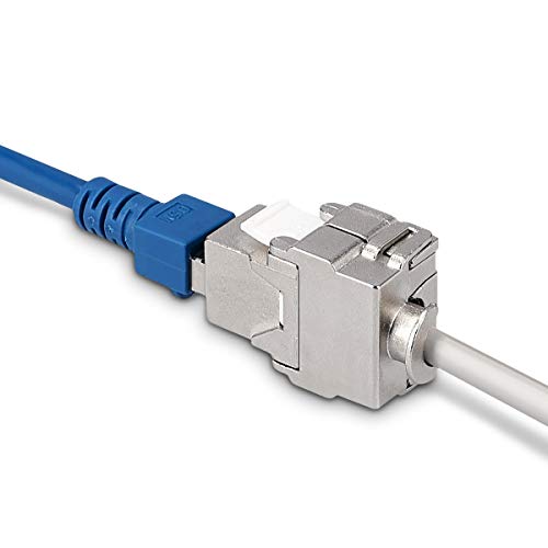 kwmobile موصلات كايمستون من كيو دبليو موبايل - 24 قطعة موصل كايمستون محمي CAT6A RJ45 وحدة إيثرنت 10 جيجابت مع هيكل معدني محمي - Image 2