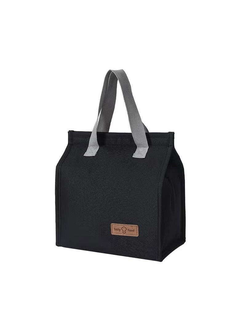 Lnsulated Lunch Bag Reusable Suitable for Office Work Off-Campus Etc Lining Cotton Black 25.5x22.5x13 cm  - Image 1