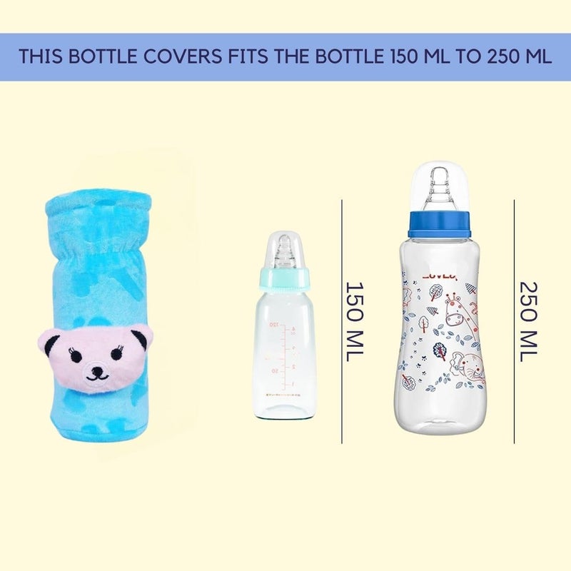 KIDS BASIC Soft & Durable Baby Feeding Bottle Cover with Easy to Hold Strap, Insulated Baby Milk Bottle Sleeve, Ideal for Travel & Daily Use, Sky Blue & Pink, Pack of 2 - Image 4