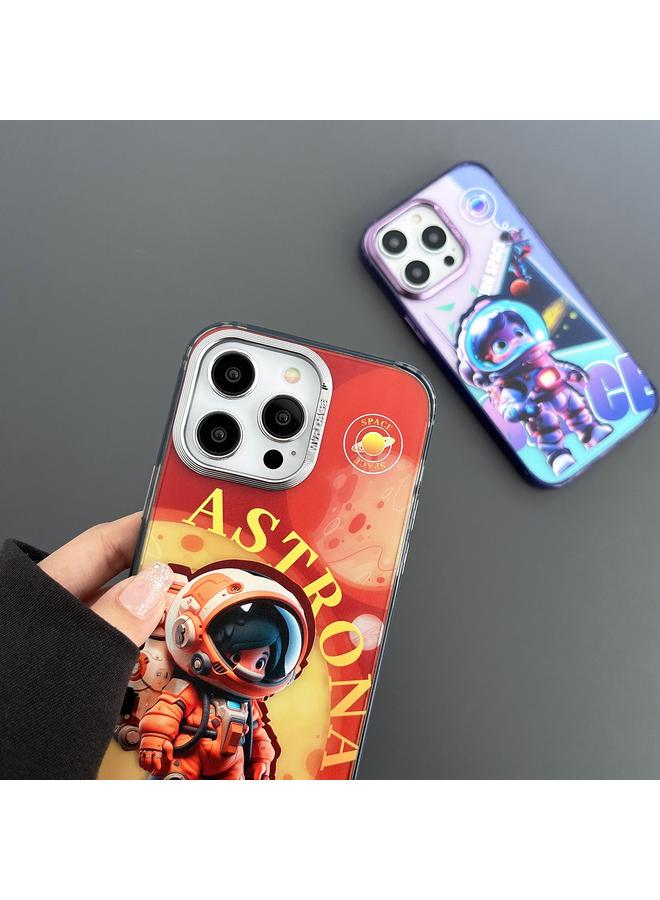 S-TOP Case For iPhone 14 Engraved Colorful Astronaut Phone Case - Image 4