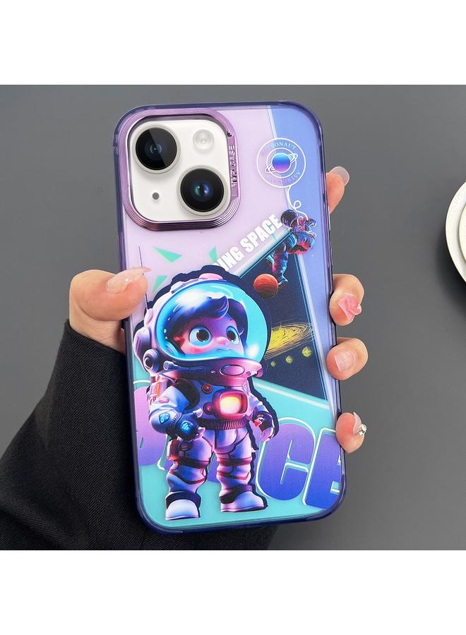 S-TOP Case For iPhone 14 Engraved Colorful Astronaut Phone Case - Image 1