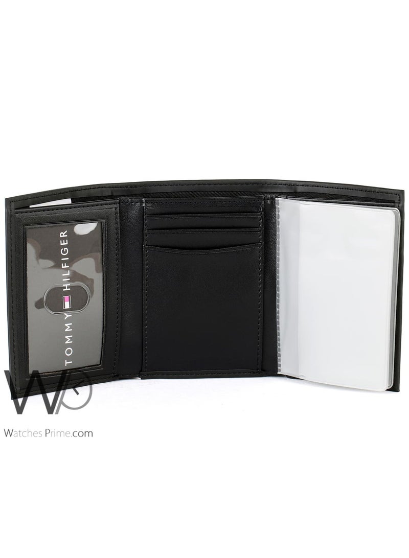 Tommy Hilfiger Denim محفظة رجالية جلد طبيعي تومي هيلفيغر - أسود - ثلاثية الطي (تراي فولد) نحيفة - Image 5