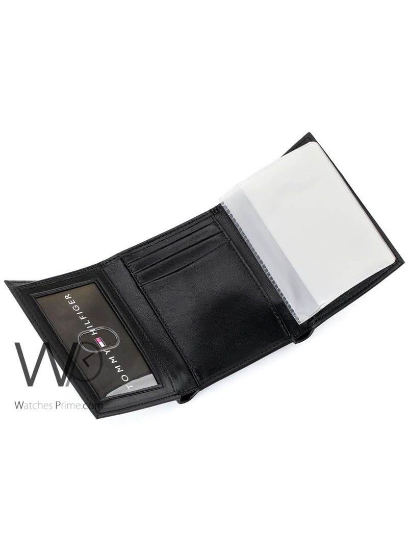 Tommy Hilfiger Denim محفظة رجالية جلد طبيعي تومي هيلفيغر - أسود - ثلاثية الطي (تراي فولد) نحيفة - Image 2