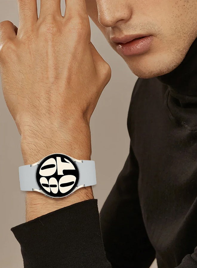 CATANES ساعة سامسونج جالكسي 6/6 كلاسيك حزام سيليكون 20 مم مرن وقابل للتحمل بديل حزام رياضي رمادي فاتح - Image 2