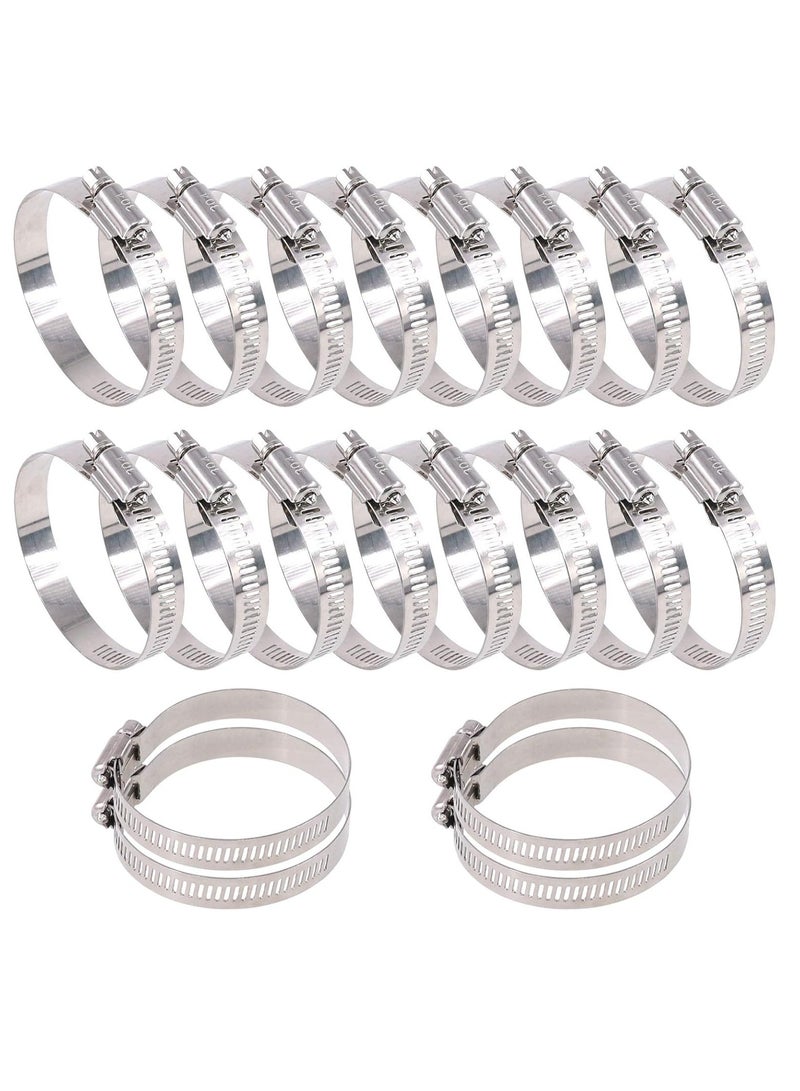 Generic 20 Pieces 304 Stainless Steel Adjustable 46-70mm Range Worm Gear Hose Clamp Combo Kit, Fuel Pipe Clamps for Water Pipe, Pipeline, Automotive and Mechanical Applications (46-70mm) - Image 1