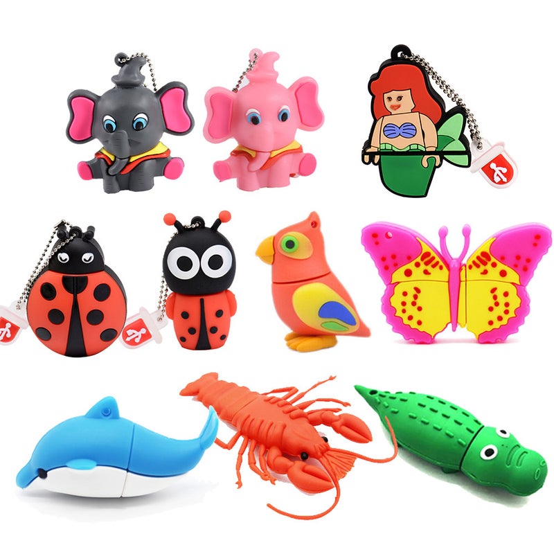 Manufacturer Straight Hair Mermaid Creative Usb Flash Drive 64Gb Silicone Seven-Star Ladybug Usb Flash Drive 32G Cute Gift Dolphin Usb Flash Drive - Image 2