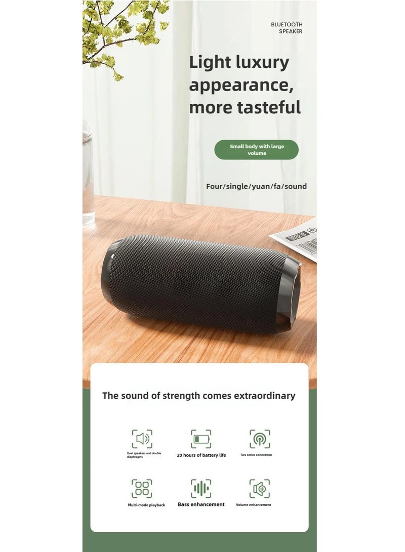 Bluetooth Speaker, Dual Pairing Portable Outdoor Subwoofer Booming Bass Speaker For TV/ Tablet/ Phone/ PC, 3.5mm Audio Cable/ TF Card/ USB,  16 Hours Playtime Loud Stereo  - Image 2
