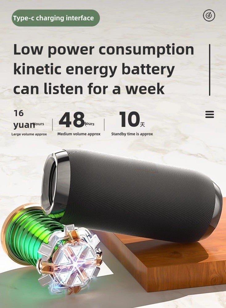 Bluetooth Speaker, Dual Pairing Portable Outdoor Subwoofer Booming Bass Speaker For TV/ Tablet/ Phone/ PC, 3.5mm Audio Cable/ TF Card/ USB,  16 Hours Playtime Loud Stereo  - Image 1