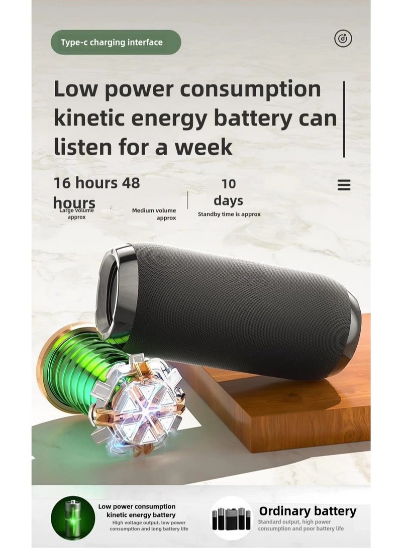 Bluetooth Speaker, Dual Pairing Portable Outdoor Subwoofer Booming Bass Speaker For TV/ Tablet/ Phone/ PC, 3.5mm Audio Cable/ TF Card/ USB,  16 Hours Playtime Loud Stereo