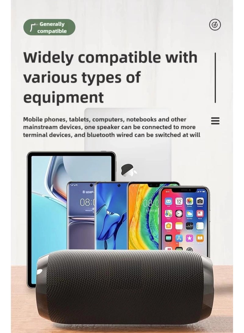 Bluetooth Speaker, Dual Pairing Portable Outdoor Subwoofer Booming Bass Speaker For TV/ Tablet/ Phone/ PC, 3.5mm Audio Cable/ TF Card/ USB,  16 Hours Playtime Loud Stereo