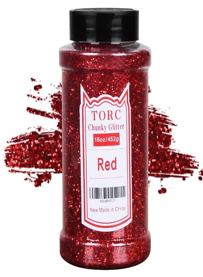 TORC Red Chunky Glitter 1 Pound 16 OZ Glitter for Resin Crafts Tumblers Cosmetic Makeup Nail Art Christmas - Image 1