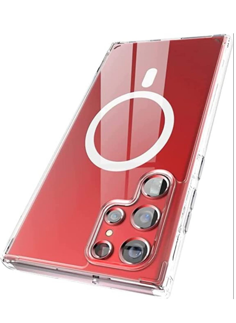 Samsung Galaxy S23 Ultra Case Slim Thin Magnetic Case Shock Absorption Anti-Scratch Hard Back Crystal Case Cell Phone Cover Compatible with Samsung Galaxy S23 Ultra Case