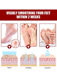 Jaysuing Exfoliating Foot Mask, AHA 30%+BHA 2% Peeling Solution, Moisturizing, Removes Calluses, Hydrates, Heals Cracked Dry Rough Heels, Peels Off Dead Skin 5 Pairs  - Image 5