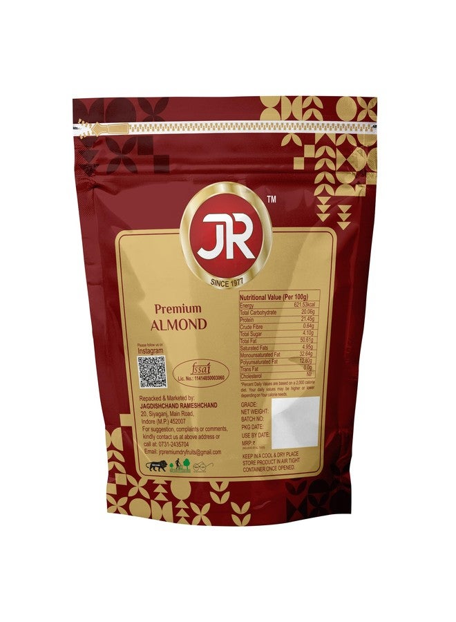 JR Whole EXTRA BOLD Almonds | Fresh & Crunchy Natural Almonds | Plant-Based Protein | Ideal for Snacking, Baking & Cooking | Superfood | Fresh Dryfruit - 250g - Image 2