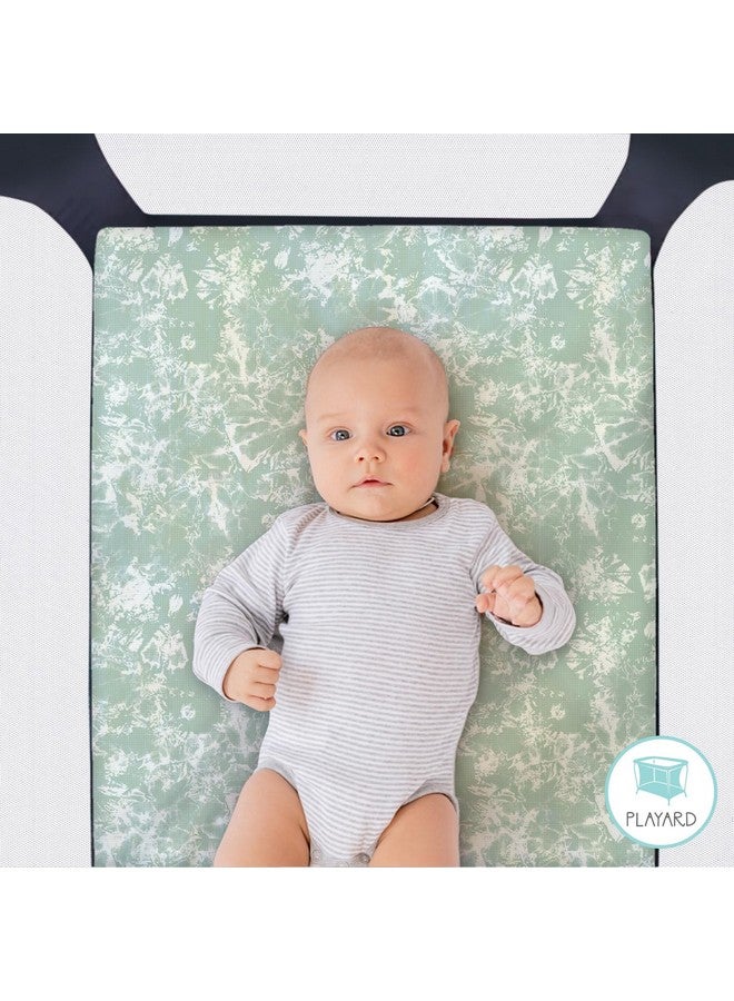 The Peanut Shell أوراق بيبي شيلد للعب، أوراق سرير ميني، أوراق بلايارد، بلاي بن، أغطية سرير محمولة للصبي أو الفتاة، تصميم بوهيمي مع صبغة 3 حزمة - Image 2