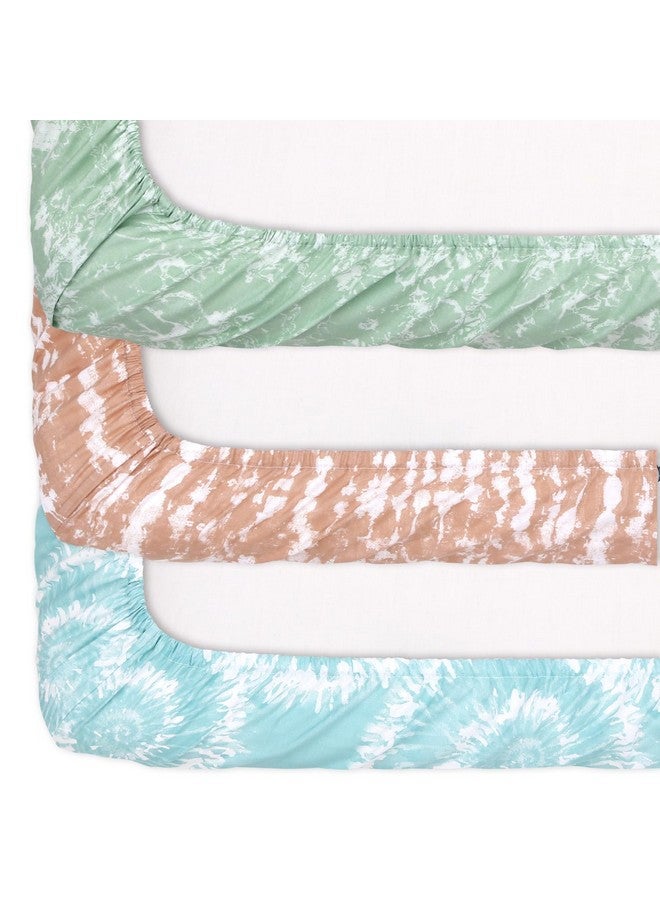 The Peanut Shell أوراق بيبي شيلد للعب، أوراق سرير ميني، أوراق بلايارد، بلاي بن، أغطية سرير محمولة للصبي أو الفتاة، تصميم بوهيمي مع صبغة 3 حزمة - Image 5