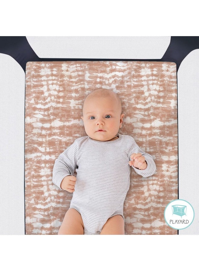 The Peanut Shell أوراق بيبي شيلد للعب، أوراق سرير ميني، أوراق بلايارد، بلاي بن، أغطية سرير محمولة للصبي أو الفتاة، تصميم بوهيمي مع صبغة 3 حزمة - Image 3