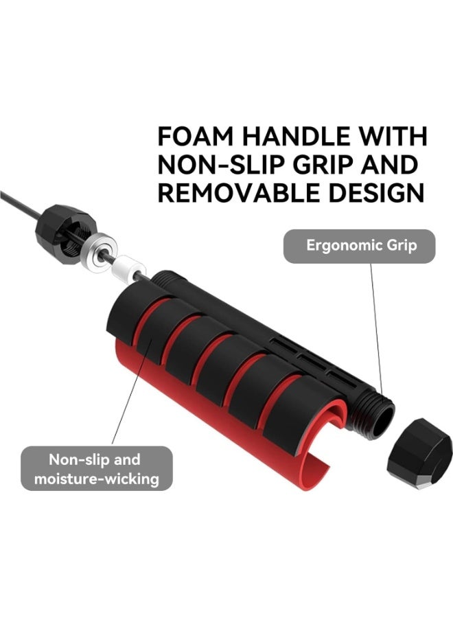 كونيكس حبل قفز قابل للتعديل للرجال والنساء | حبل رياضي لللياقة البدنية والتدريب في المنزل والصالة الرياضية (أحمر) - Image 4