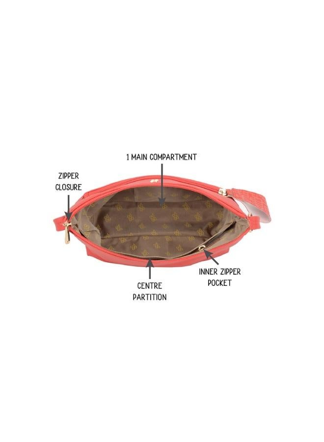 Baggit Women Red Sling Bag Small Size | Ladies Stylish Casual Cross Body Purse Handbag - Image 5