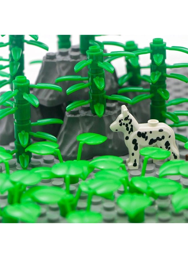 BroTex BroTex Plants Tree Accessories Jungle - Botanical Parts Bricks Flower Leaf Forest Flower Plants Pieces Building Blocks Set, Animals Farm Squirrel Birds Grass Garden House Toy (Without Baseplate)  - Image 4